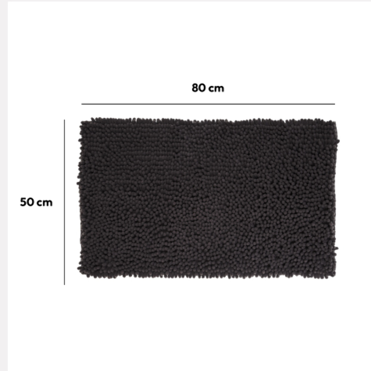 Tapis de bain 50x80 cm Noir Colorama