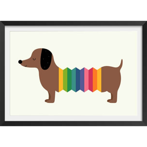 Affiche  hot dog funny Affiche sous cadre noir