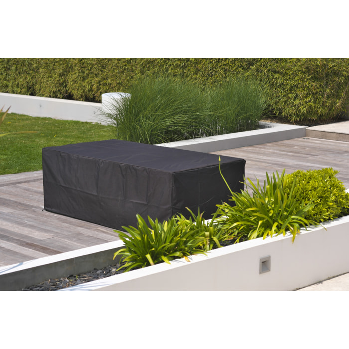 HOUSSE - Housse de protection pour table de jardin 8 places en polyester noir