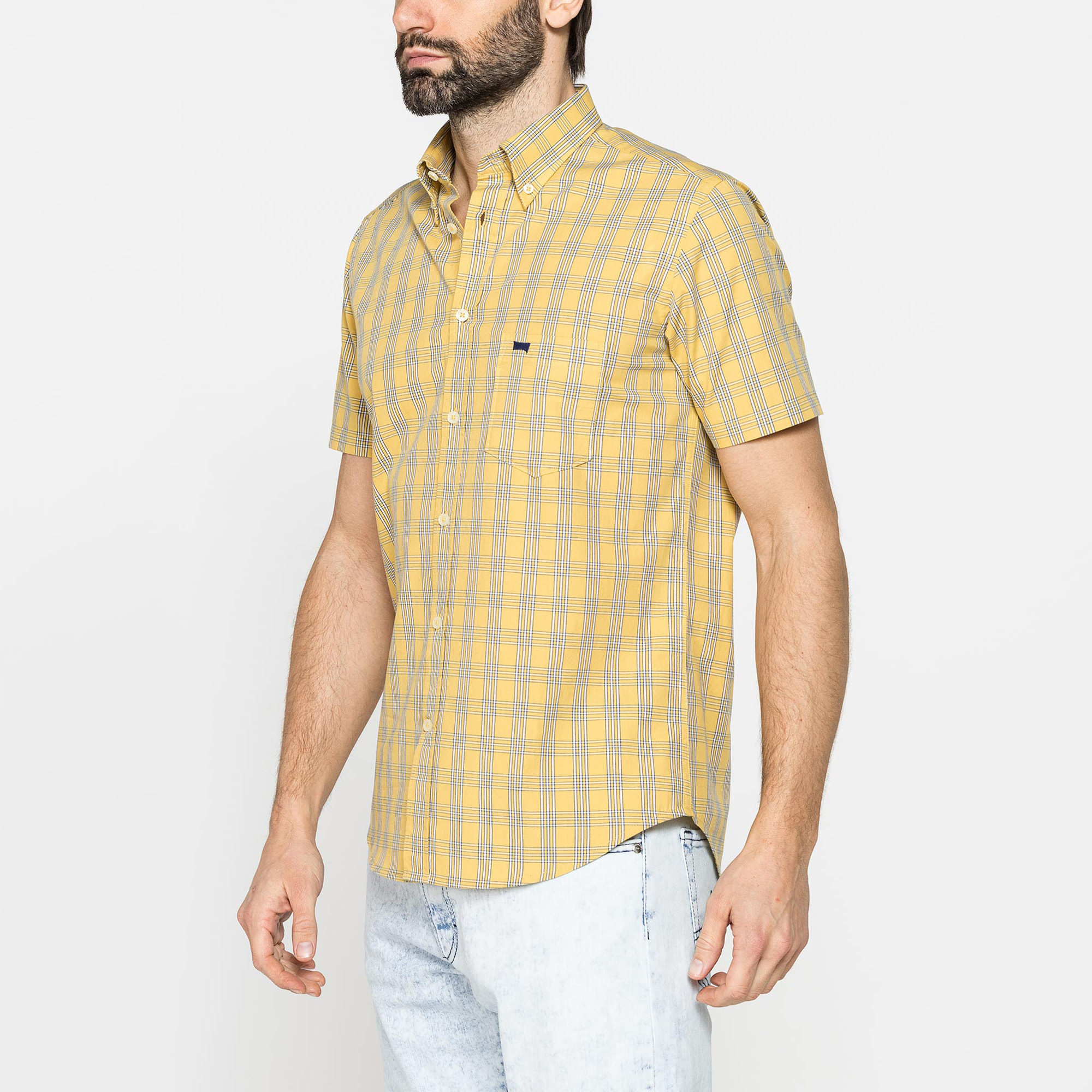 CAMICIA A MANICA CORTA IN COTONE CON FANTASIA