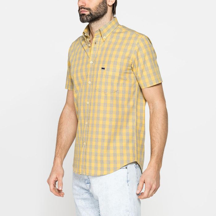 CAMICIA A MANICA CORTA IN COTONE CON FANTASIA