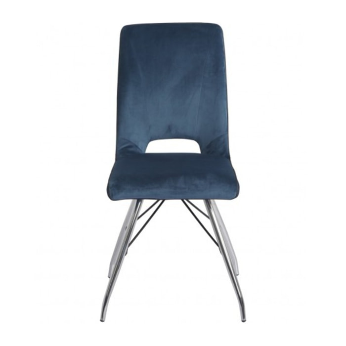 Chaise en velours avec piètement en acier - VELVET