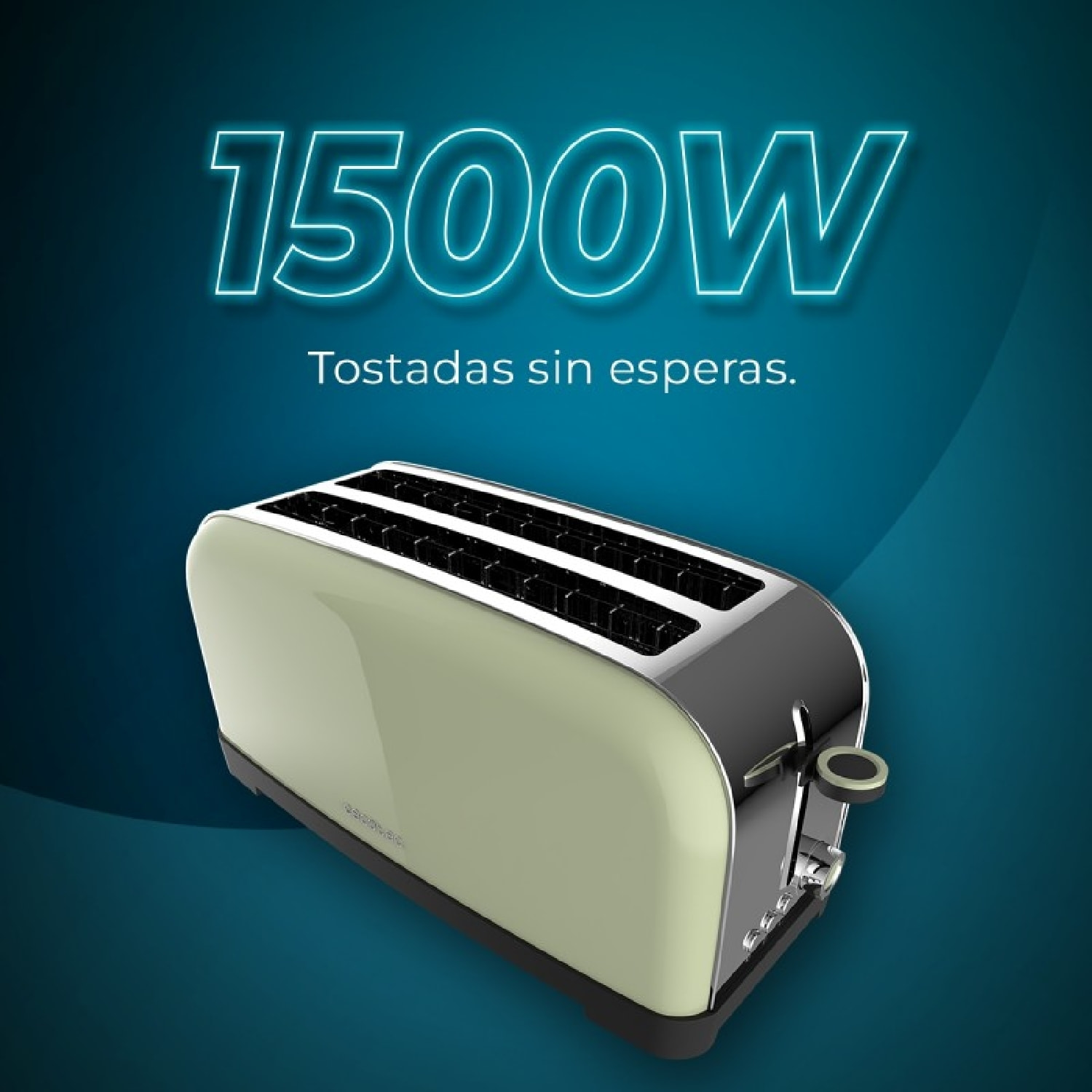 Cecotec Tostador vertical Toastin' time 1500 Green 1500W de Potencia Doble ranur