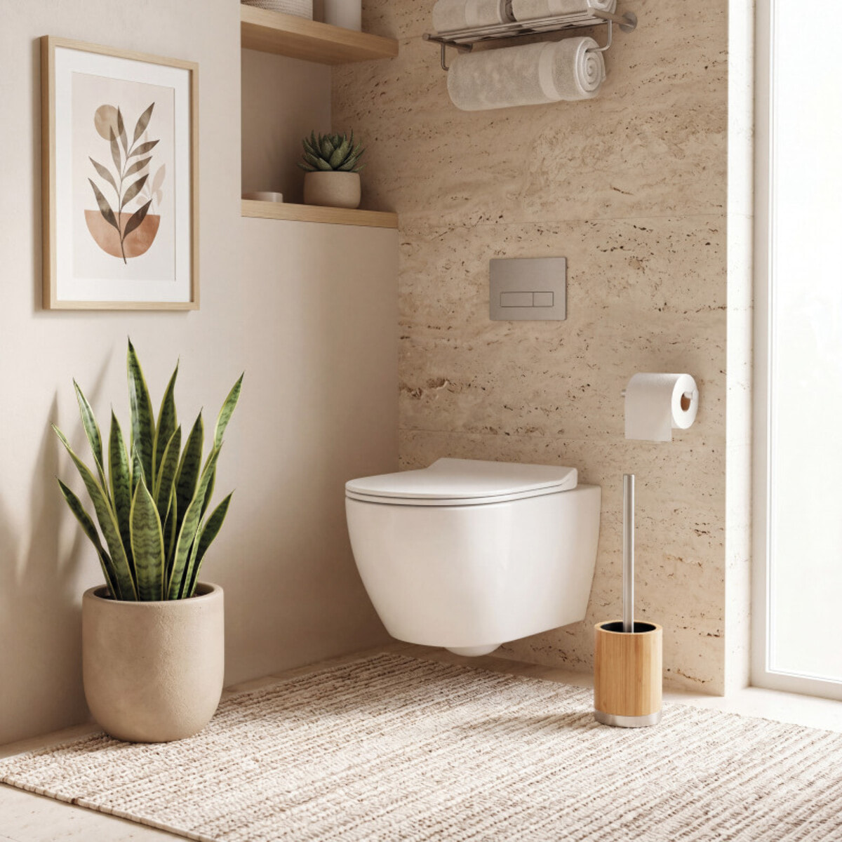 Brosse Wc avec support Bois Pin MSV