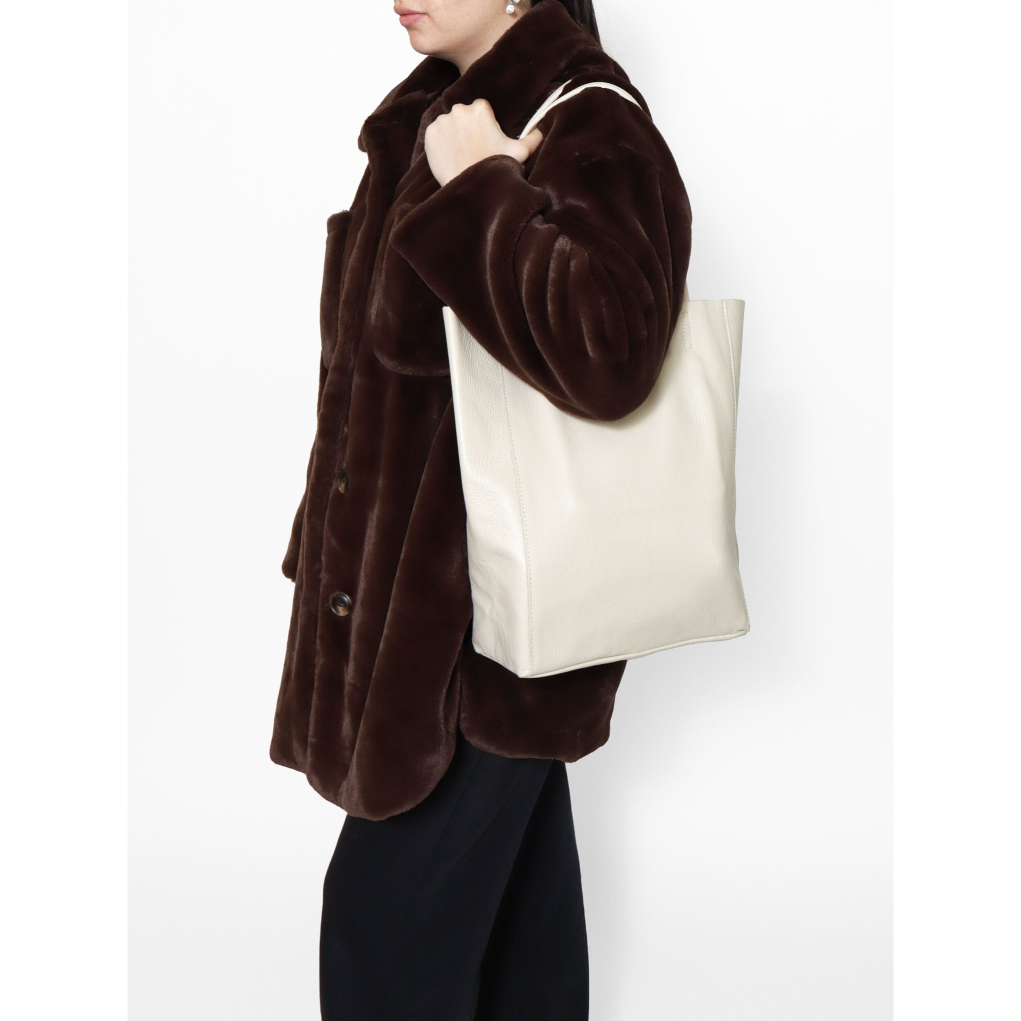 Borsa a mano da Donna Valentina in Vera Pelle Made in Italy 37x40x12,5 cm