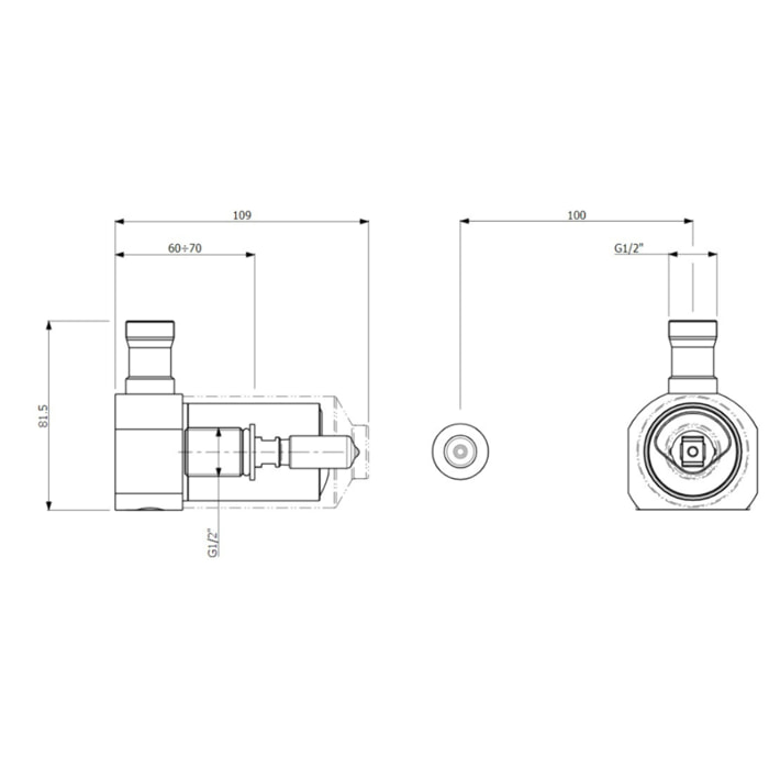 Corps encastré universel Loop & Friends pour robinetterie monocommande montage mural Chrome