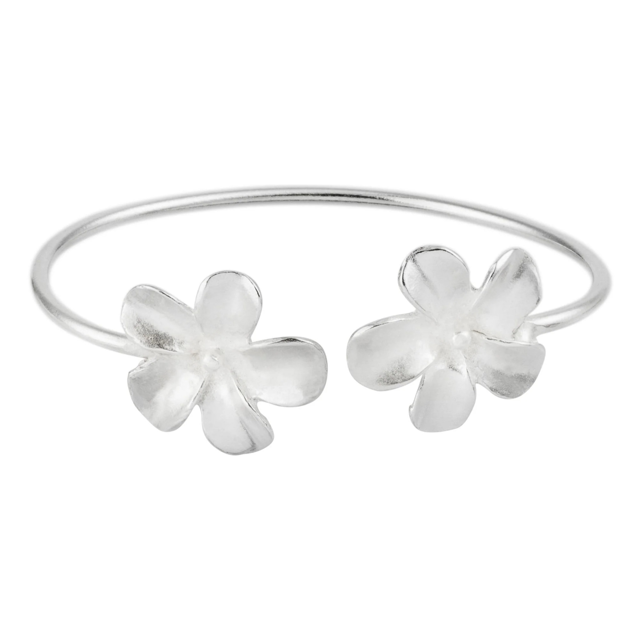 Pulsera aro plata flores Fairy ajustable plata