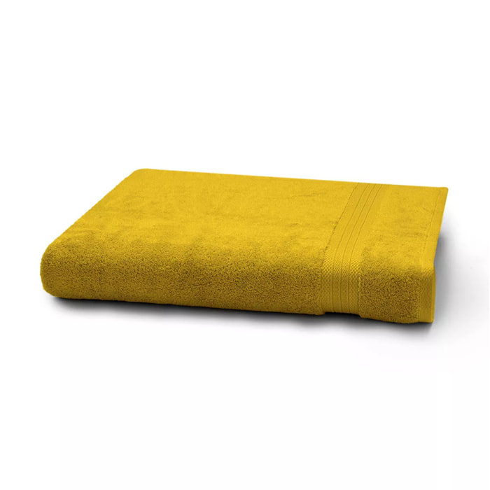 Drap de bain pur coton 550 g/m² uni orange Elea safran