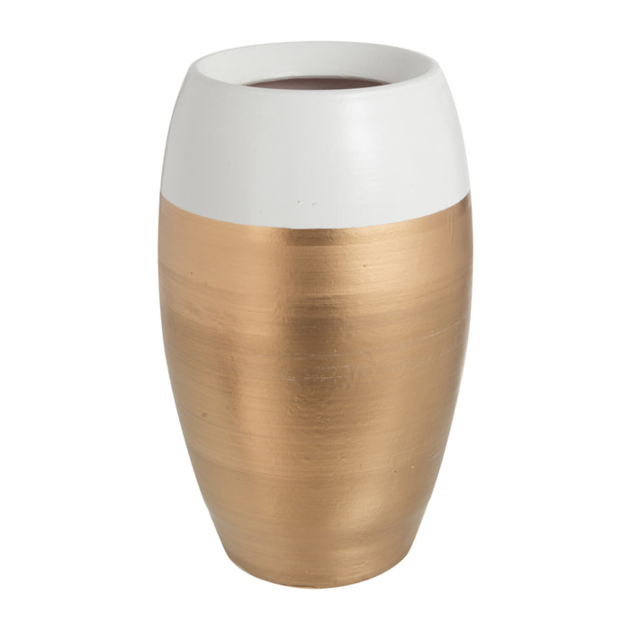 J-Line vase Bord - terre cuite - blanc/or - large - 30.5 cm de hauteur