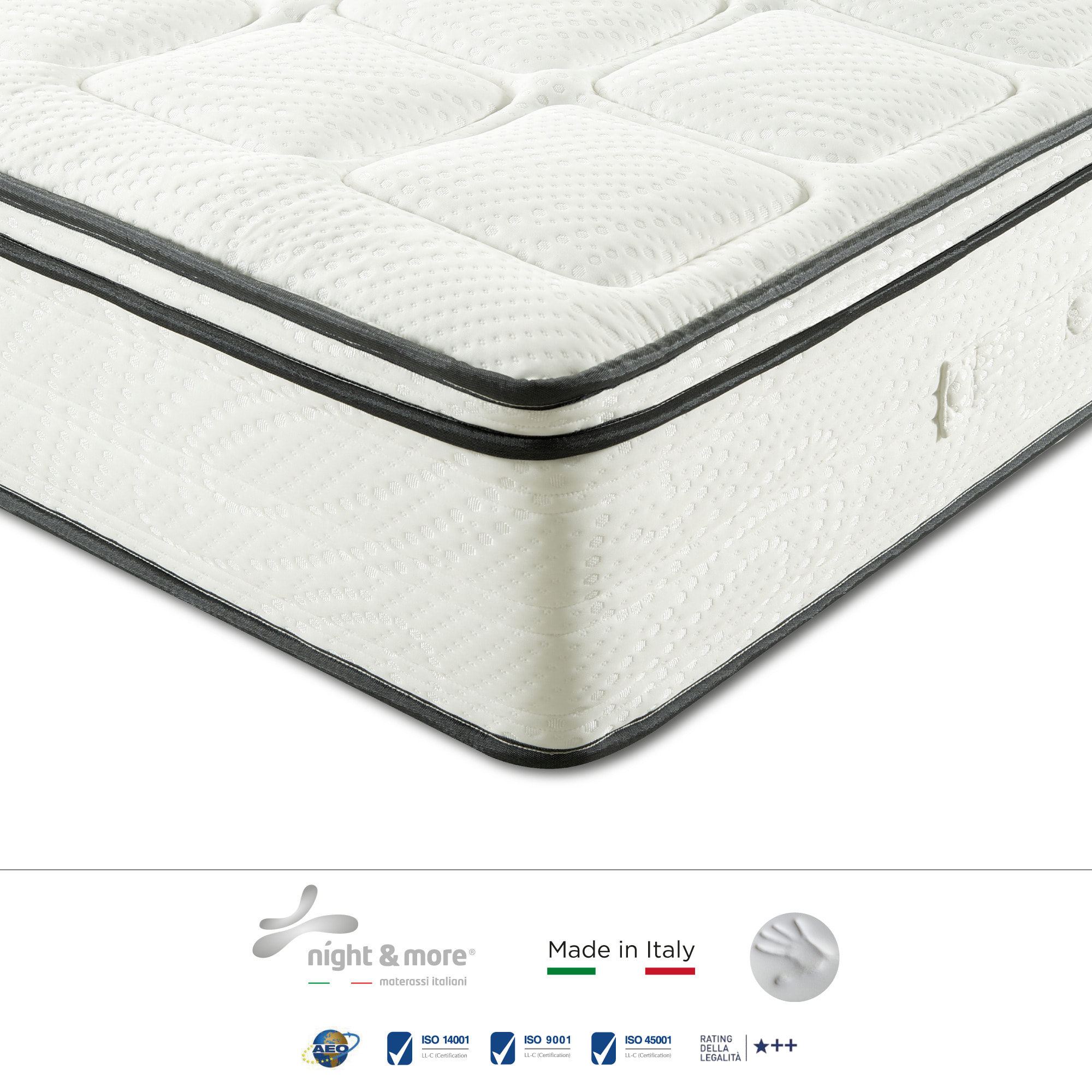 Combinazione: Materasso "Volare" 2cm memory foam H25 cm 180x200 con coppia di guanciali Aloe vera