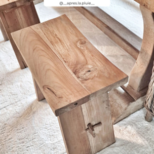 Tabouret en bois de teck recyclé - Eka