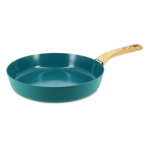 Poêle 28cm en aluminium recyclé bleu canard - tous feux COLORAMA