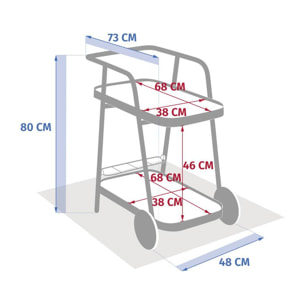 Desserte de jardin Easiness acajou 2 niveaux