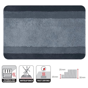 Spirella Tapis de bain Polyester BALANCE 60x90cm Gris