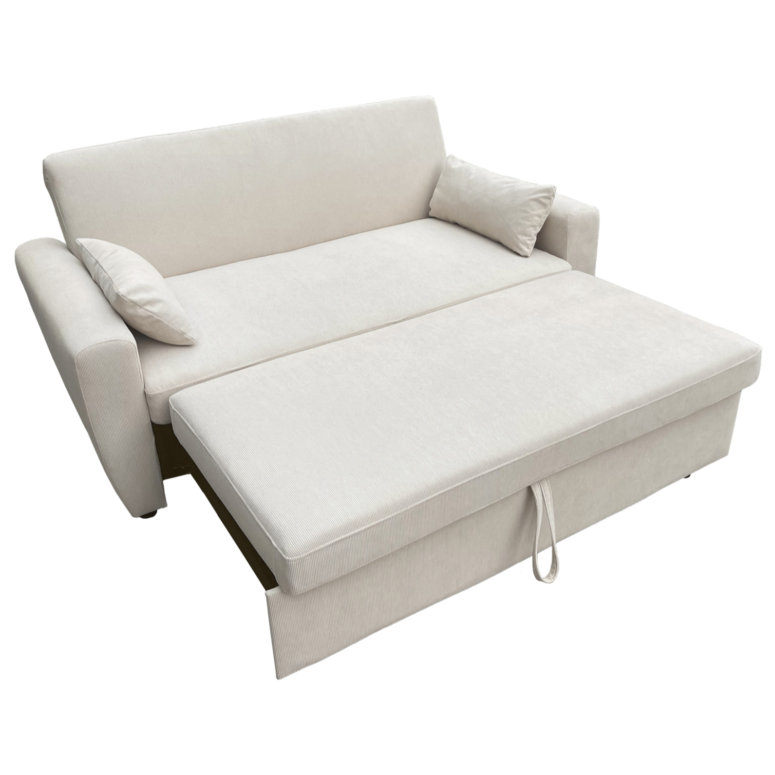 Canapé convertible en velours côtelé beige 2 places MATT
