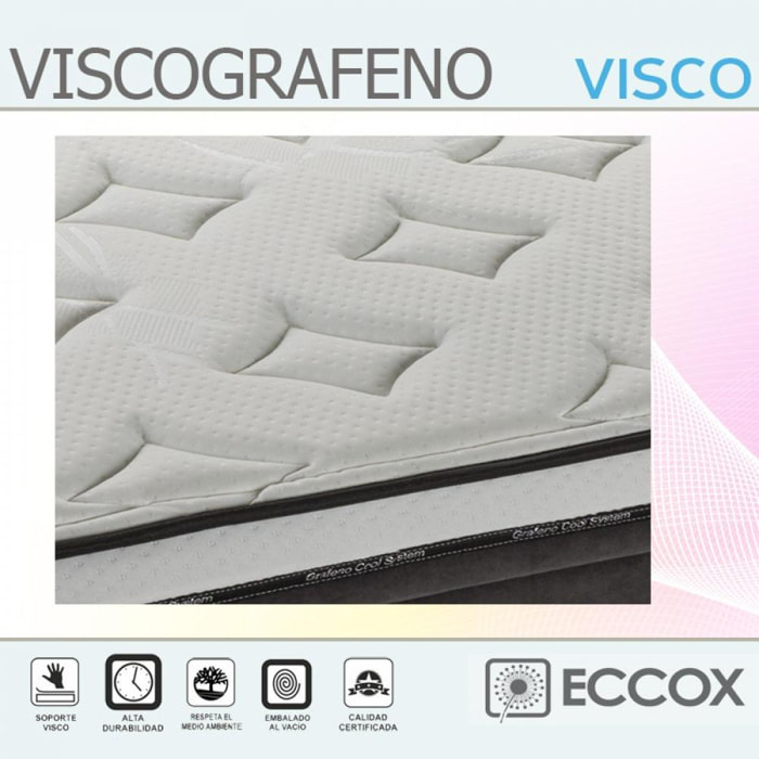 Colchón Visco Grafeno Supréme Alta Gama Altura 24 cm +/-2 con 3cm de Visco