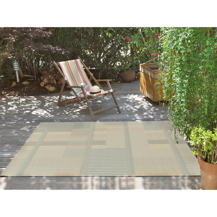 MANILA Alfombra geomÃ©trica de exterior-interior en tonos pastel, varias medidas disponibles.