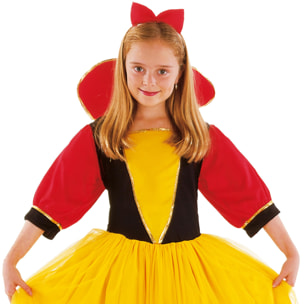 Abito Biancaneve Costume Carnevale Rosso Giallo Nero Bambina