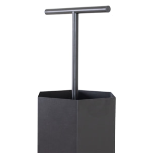 Ohm - Portaombrelli di Design 25x72x22 cm con Feritoia di Svuotamento acqua in Metallo Nero