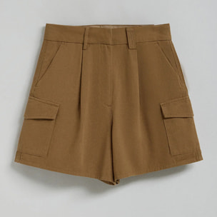 Pantaloncini Menfis in twill color cammello con dettagli Polo Club