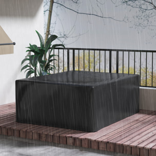 Housse de protection mobilier de jardin bâche étanche anti-UV PE haute densité noir
