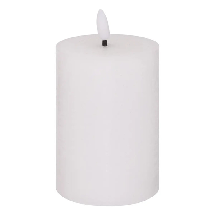 Bougie ronde LED Molia 7x13cm blanc