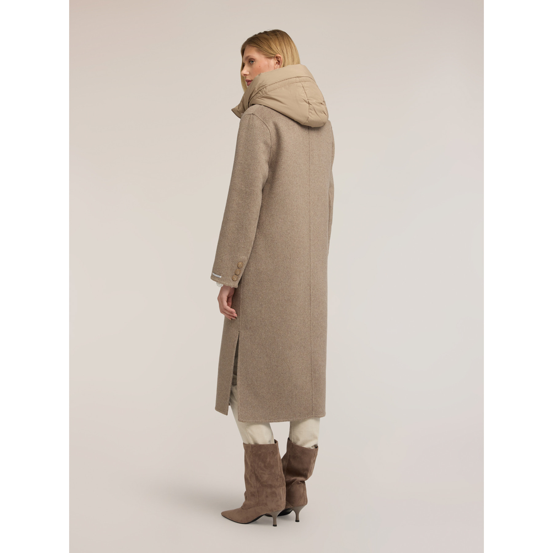 Motivi - Cappotto misto lana con cappuccio staccabile - Beige
