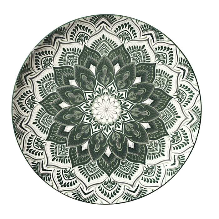 Service Vaisselle 12pcs Mandala Vert