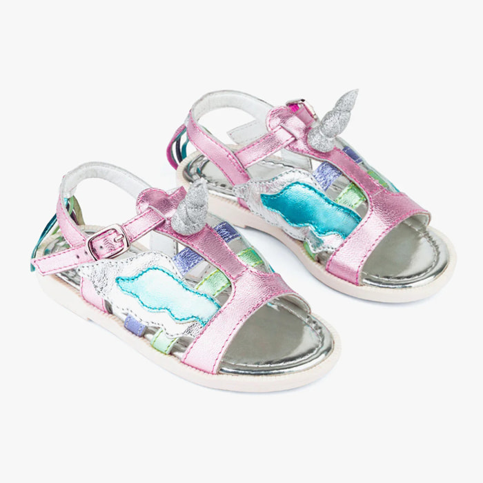 Sandalias de Niña Unicornio Piel