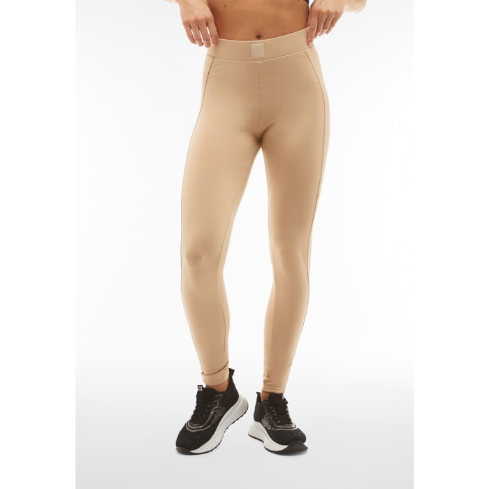 Pantaloni in felpa viscosa aderenti con impunture centrali