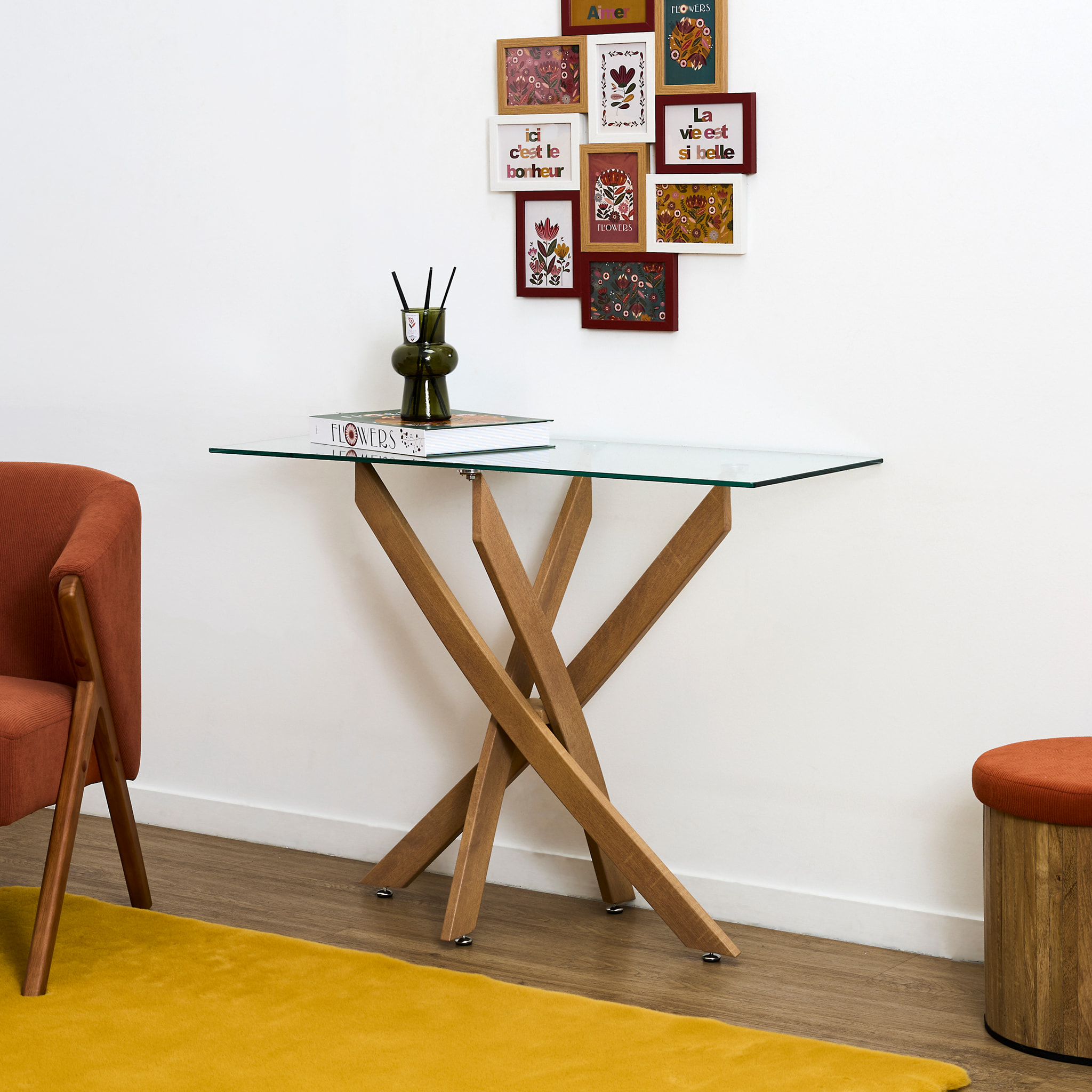 Console - HOME DECO FACTORY - Heritage - En Verre - Marron