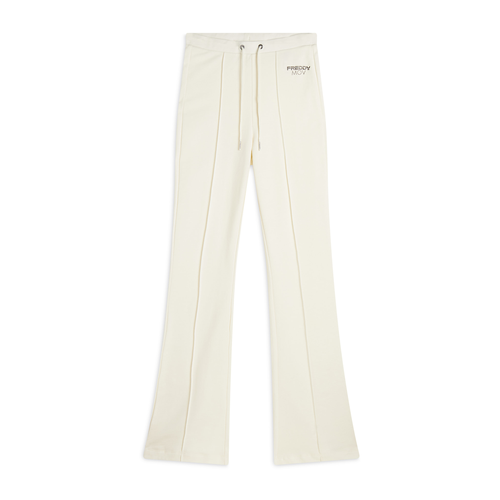 Pantaloni Slim Fit in French Terry con fondo Flare