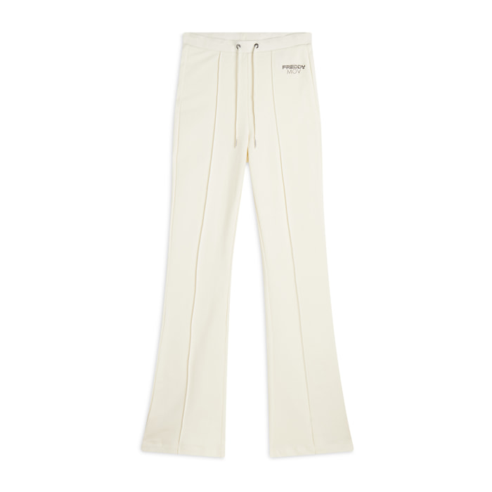 Pantaloni Slim Fit in French Terry con fondo Flare