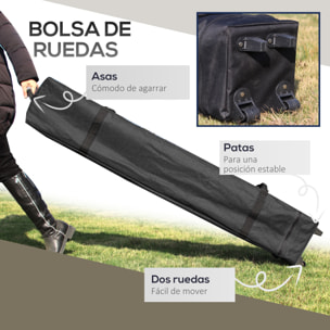 Carpa Plegable Pop-up 4x4x2,8 m Cenador de Jardín con Paredes Altura Ajustable Anti-UV Impermeable Doble Techo Mosquiteras y Bolsa de Ruedas Gazebo para Exterior Fiestas Camping Gris Claro