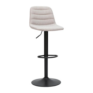 Tabourets de bar réglables pivotants 360° en tissu effet velours texturé beige et métal (lot de 2) SAURY