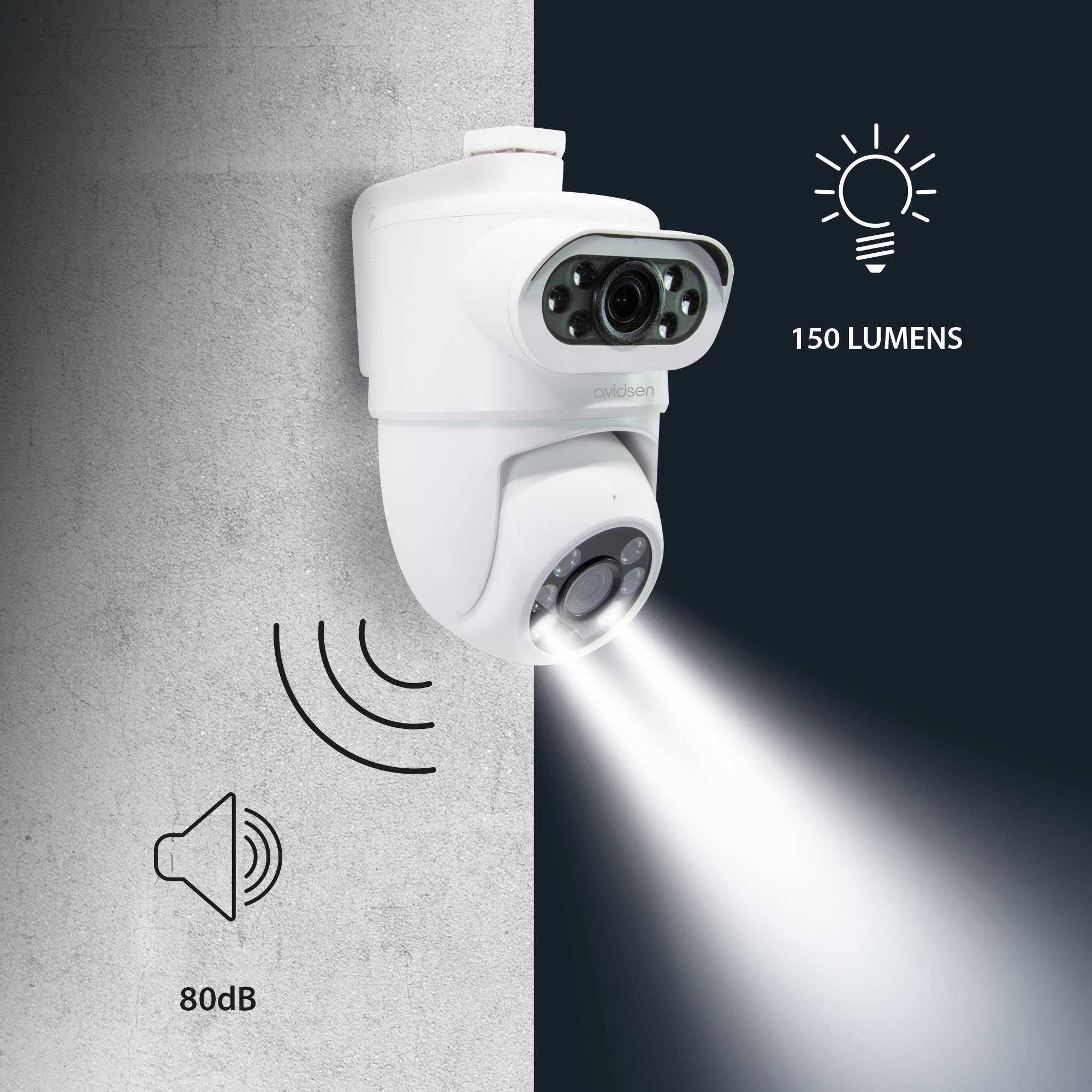 Caméra IP extérieure motorisée 2K avec double objectif HomeCam Dual PTZ - Avidsen - 127156