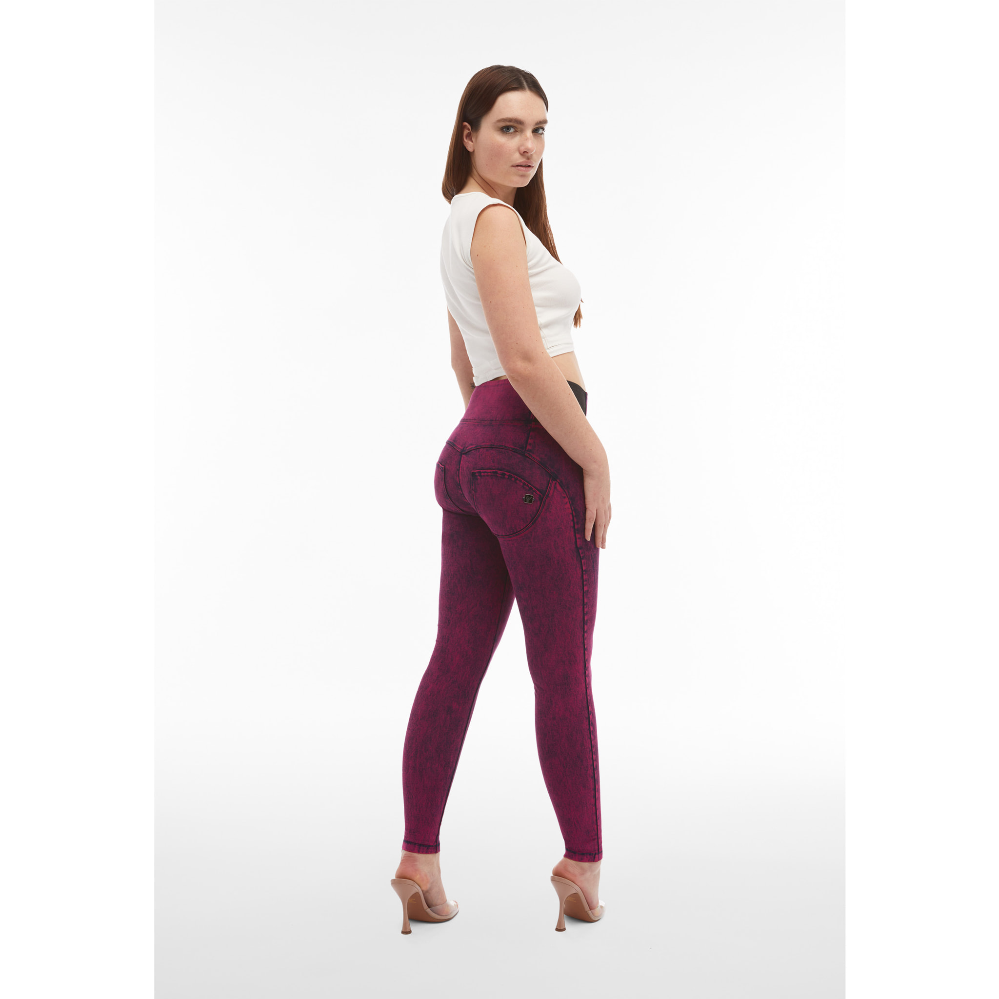 Jeggings push up WR.UP® vita alta tessuto effetto marble