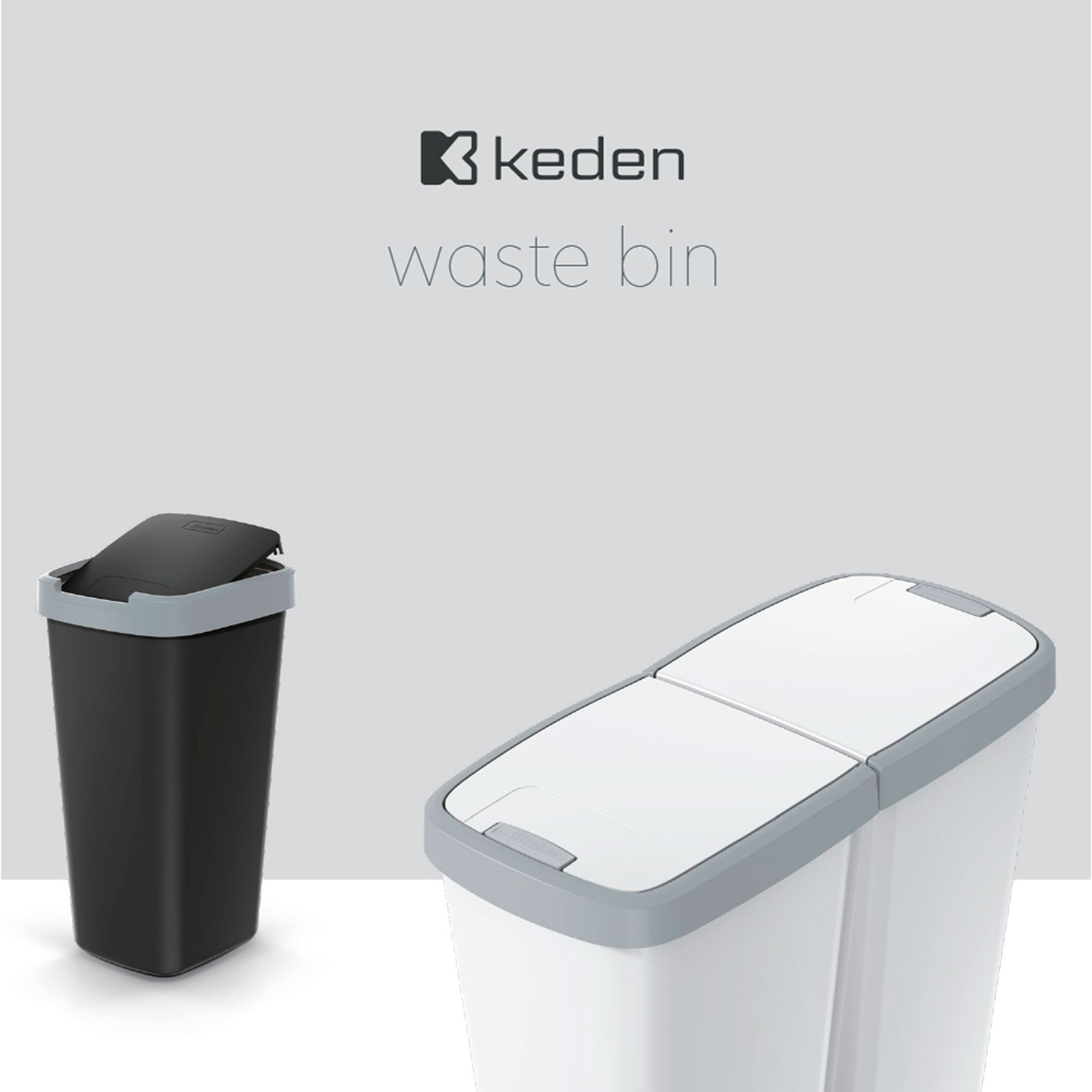 Papelera con 2 tapas independientes de 50l keden