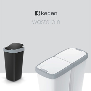 Papelera con 2 tapas independientes de 50l keden