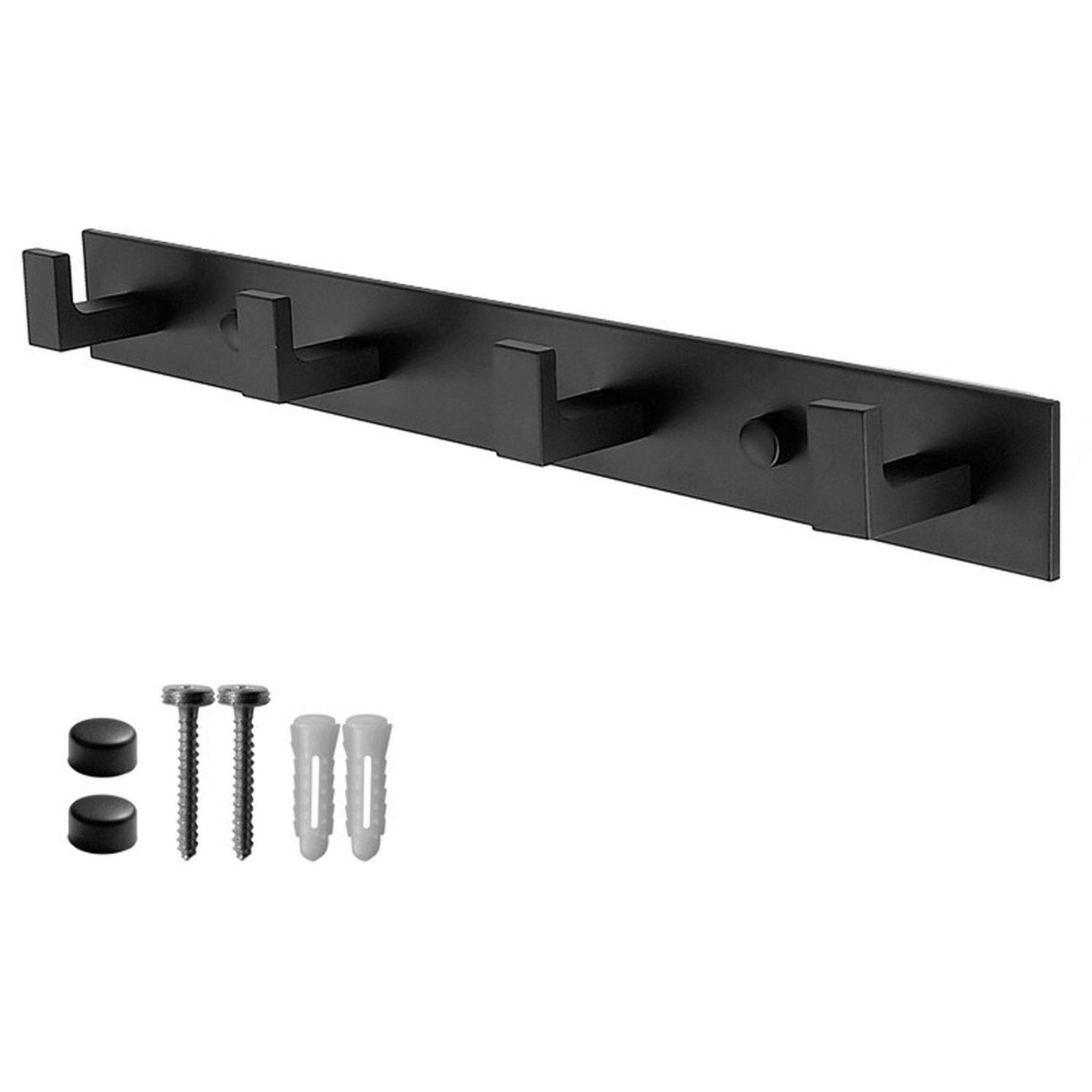 Appendiabiti da parete minimal a 4 ganci nero
