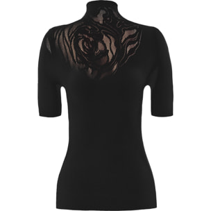 Top a maniche corte Rose Net Top Short Sleeves