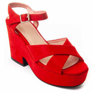 Sandalias de Tacón - Rojo - Altura: 10 cm