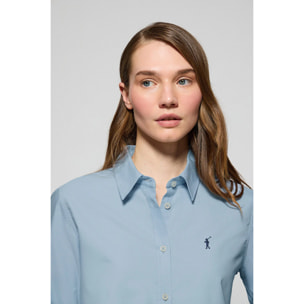 Camicia Oxford Regular fit celeste con logo Rigby Go