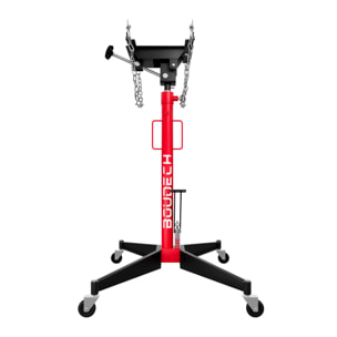 Hack - Sollevatore idraulico da Fossa max 500Kg H210 cm per Trasmissione Motore Auto con Ruote in Acciaio Rosso