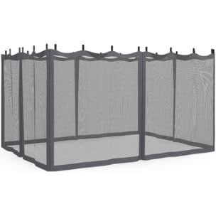 Moustiquaires pour pergola Marina 3x4m avec crochets de fixation - lot de 4