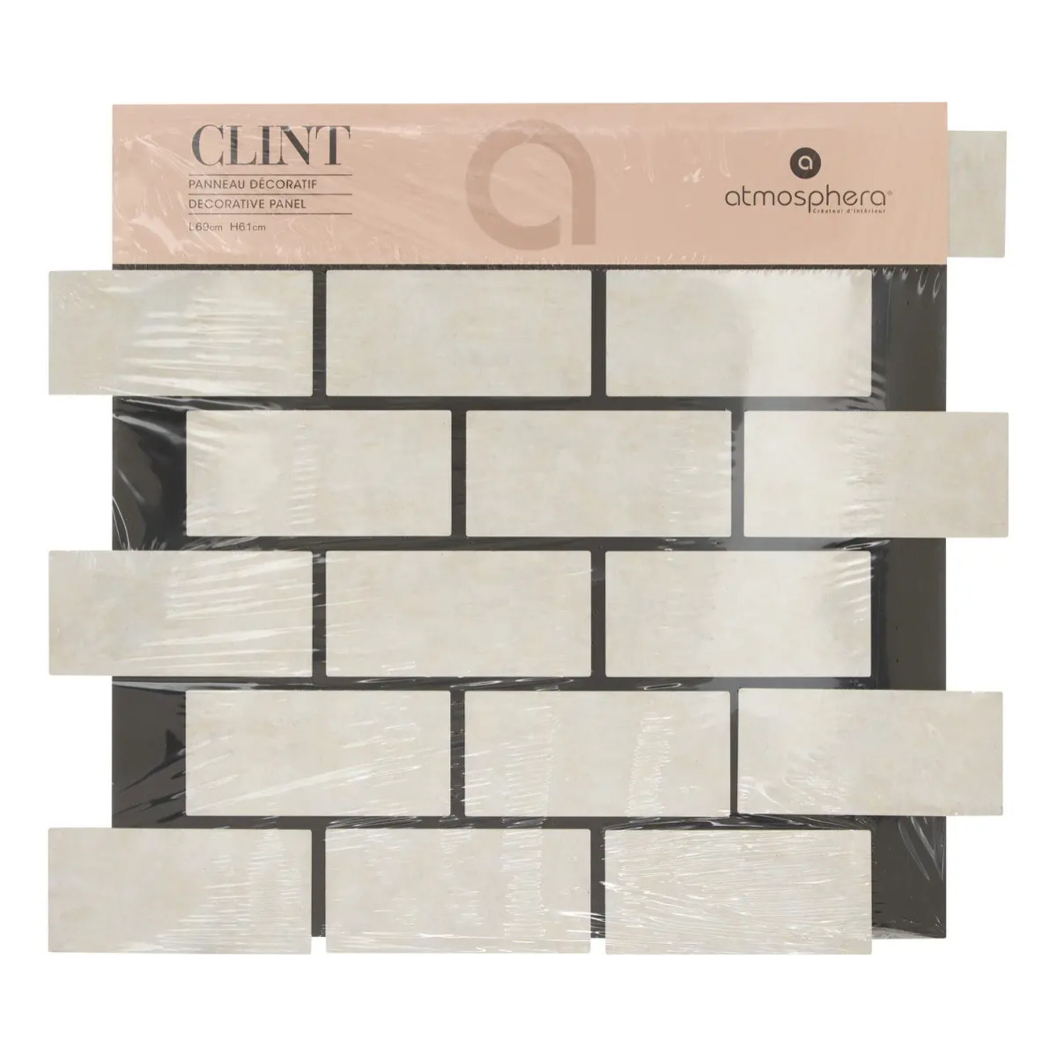 Panneau décoratif mural Clint beige 61x69cm