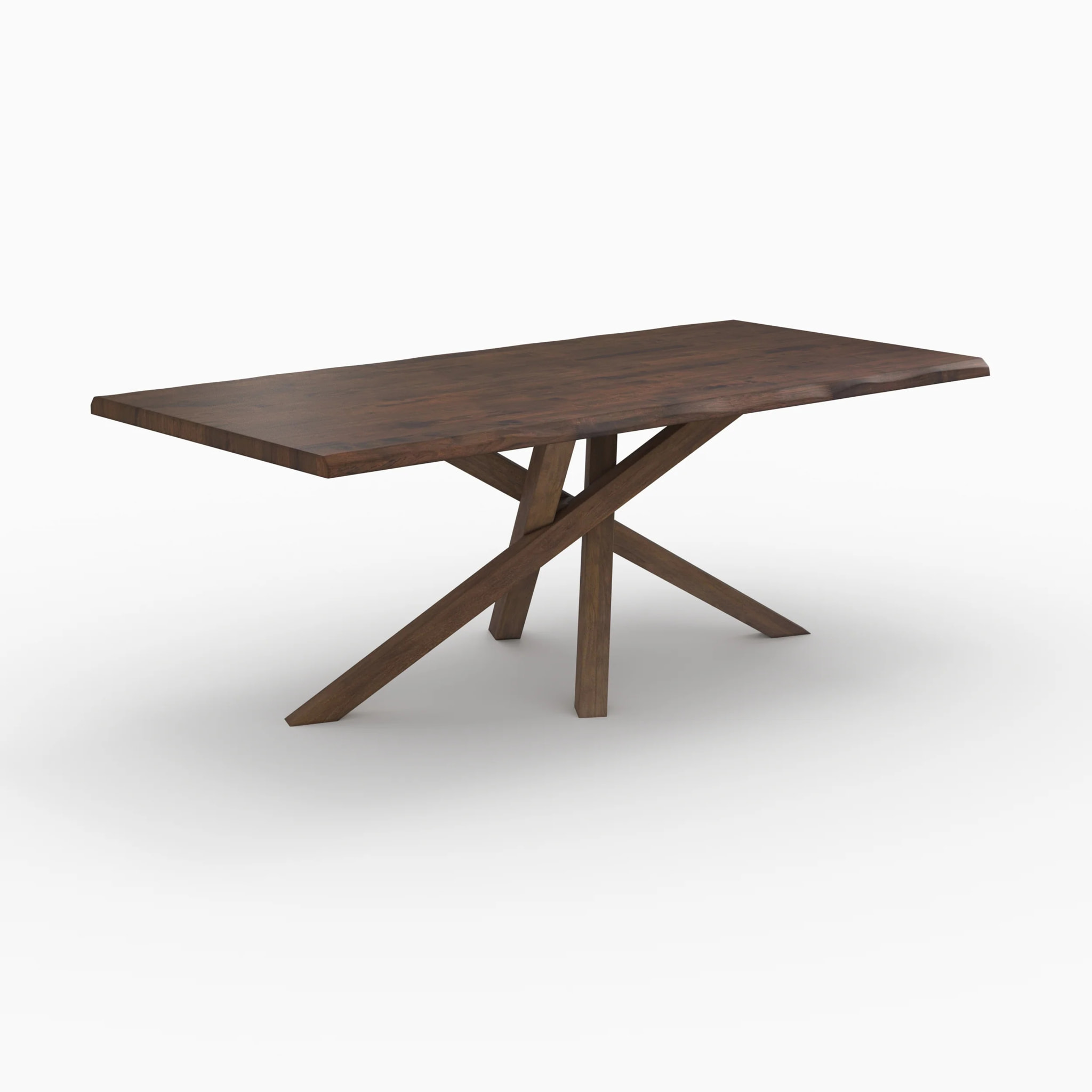 Table rectangulaire en bois d'hévéa massif foncé 8 personnes - Robin