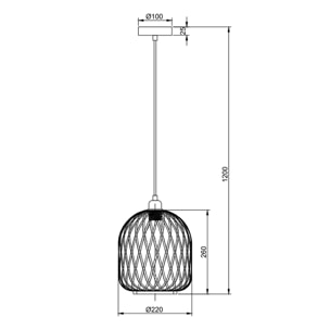 Lámpara de techo Azumi de Bambú, diametro 22 cm