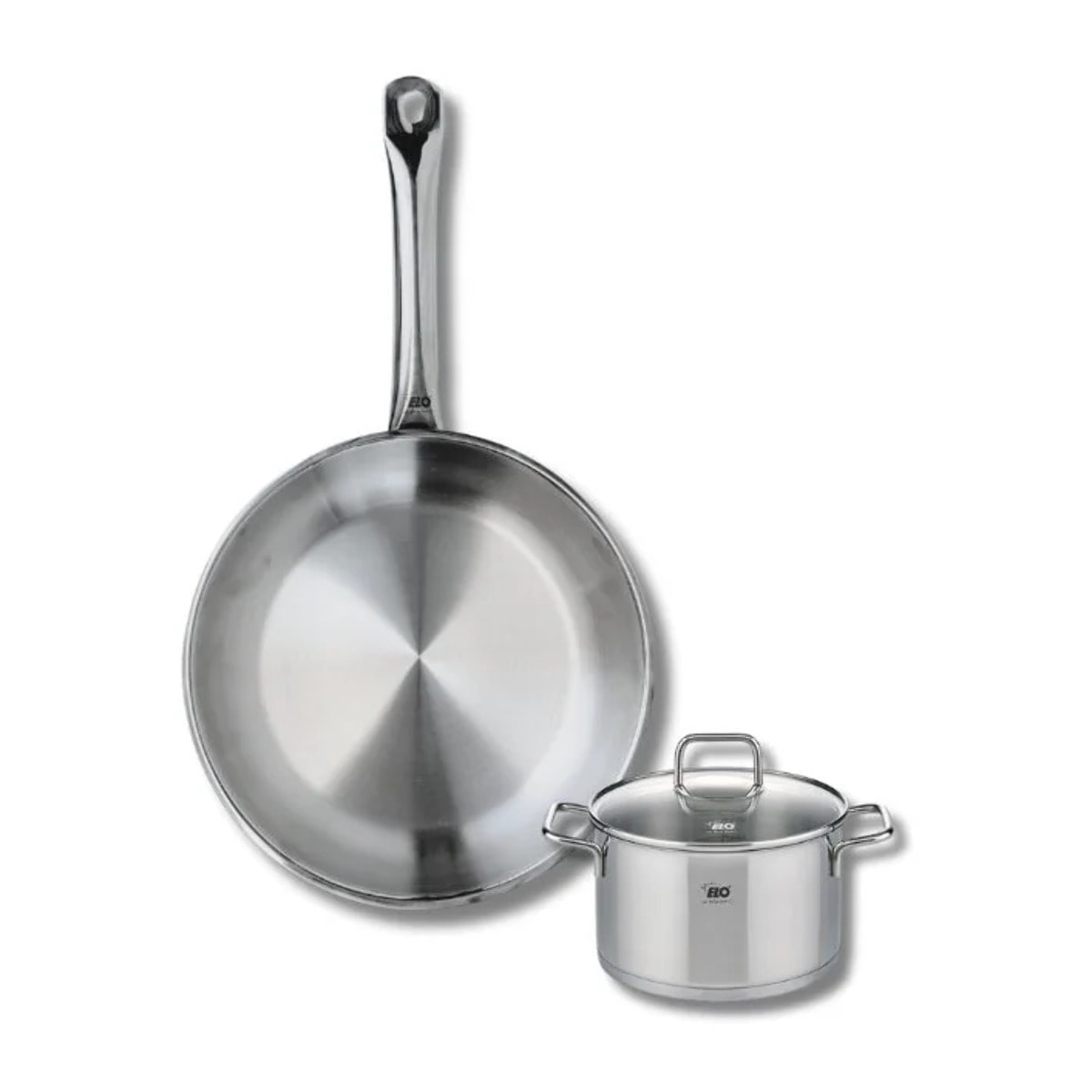 Ensemble de 1 Poêle de cuisson 24 cm et 1 faitout 12 cm Elo Profi Citrin