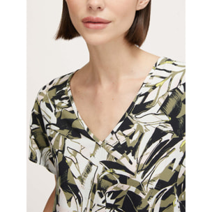 Motivi - Blusa con estampado de follaje - Verde